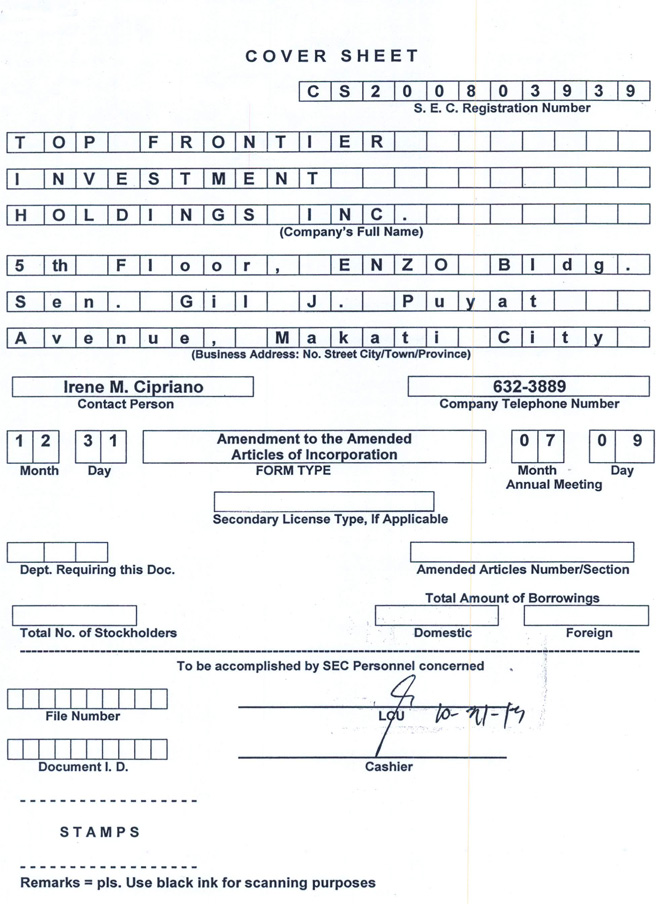 Help writing articles of incorporation